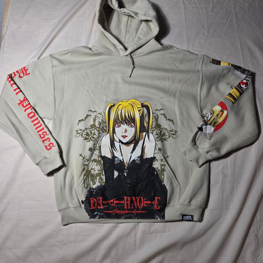 Broken Promises Death Note Anime Graphic Pullover Hoodie Medium